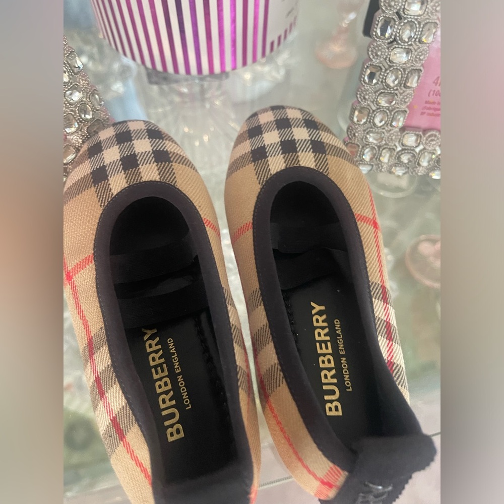 Kids Burberry Beige Vintage Check Pumps